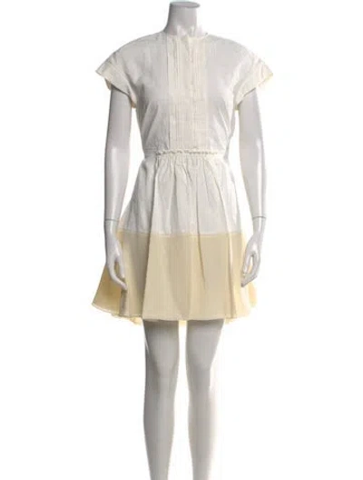 Pre-owned Chloé Linen Mini Dress In Neutral