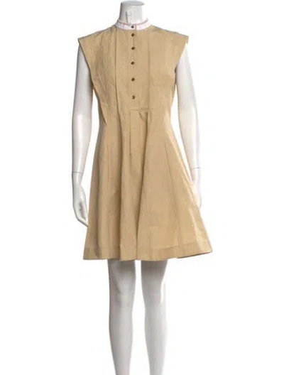 Pre-owned Chloé Linen Mini Dress In Neutral