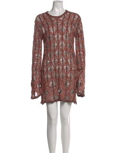Pre-owned Chloé Linen Mini Dress In Orange