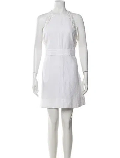 Pre-owned Chloé Linen Mini Dress In White