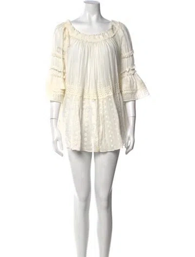 Pre-owned Chloé Linen Mini Dress In White