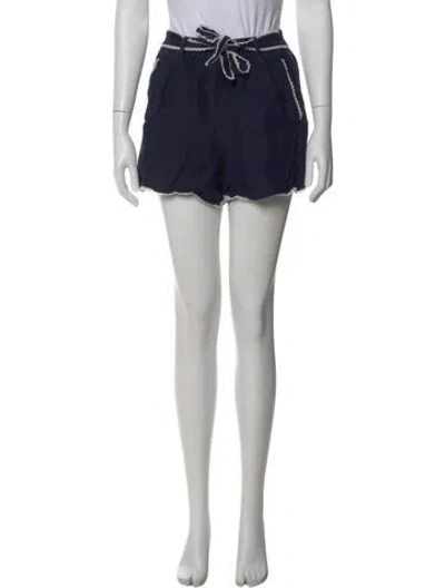 Pre-owned Chloé Linen Mini Shorts In Blue