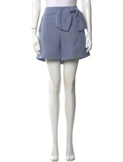 Pre-owned Chloé Linen Mini Shorts In Blue