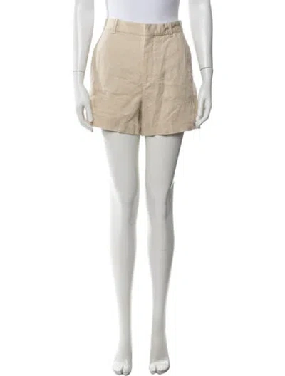 Pre-owned Chloé Linen Mini Shorts In Neutral