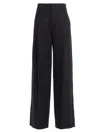 Chloé Linen Pants With Front Pleats In Blue