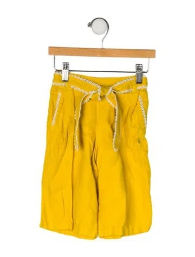 Pre-owned Chloé Babies' Linen Pants In Yellow