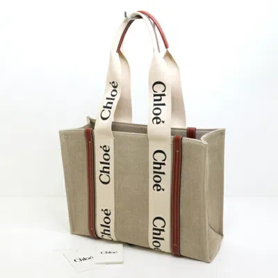 Pre-owned Chloé Linen Polyester Leather Tote Bag () In Multi
