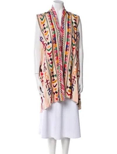 Pre-owned Chloé Linen Printed Coat In Multi