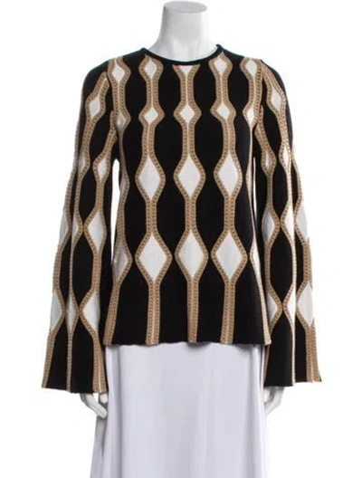 Pre-owned Chloé Linen Printed Sweater In Black
