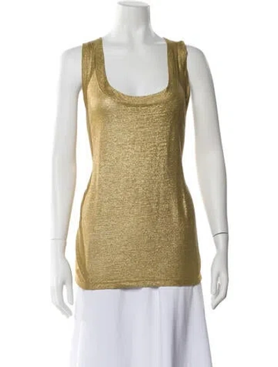 Pre-owned Chloé Linen Scoop Neck Top