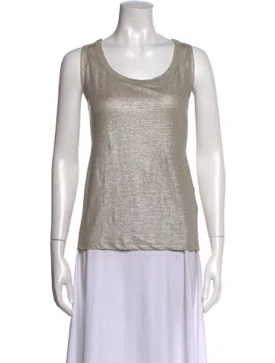 Pre-owned Chloé Linen Scoop Neck Top