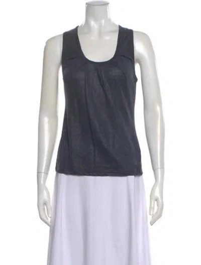 Pre-owned Chloé Linen Scoop Neck Top In Multi
