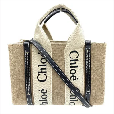 Pre-owned Chloé Linen Shoulder Bag () In Beige