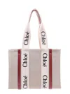 Chloé Linen Shoulder Bag With Logo Print. This Bag Is Made With Lower Environmental Impact Material