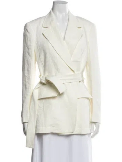 Pre-owned Chloé Linen Striped Blazer In White