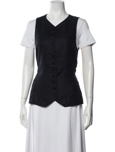 Pre-owned Chloé Linen Vest In Black/blue