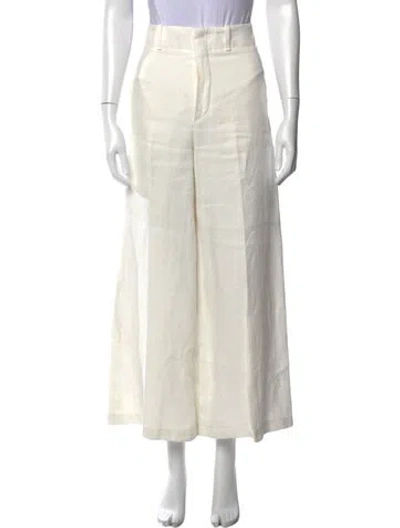 Pre-owned Chloé Linen Wide Leg Pants In Neutral