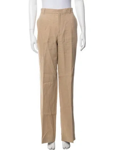 Pre-owned Chloé Linen Wide Leg Pants In Neutrals