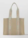Chloé Linen Woody Shopping Bag