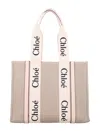 CHLOÉ CHLOÉ LINEN WOODY TOTE BAG