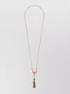 Chloé Link Chain Gemstone Tassel Necklace In Metallic