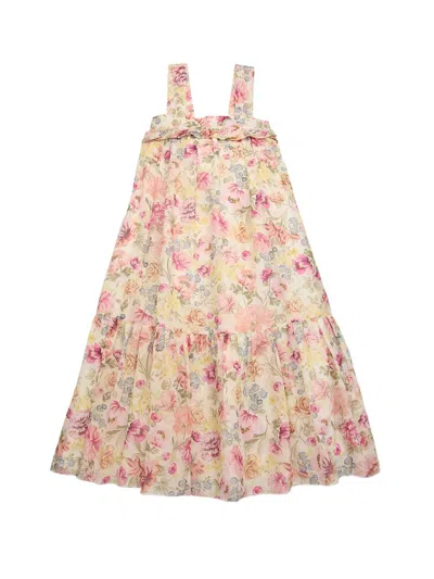 Chloé Kids' Little Girl's & Girl's Floral Print Ruffled Maxi Dress In Multi