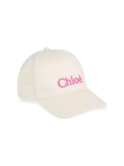 Chloé Little Girl's & Girl's Logo Baseball Cap In Off White