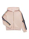 Chloé Kids' Little Girl's Contrast Stripe Fleece Hoodie In Pink Wash