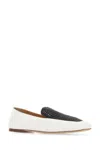 Chloé Olene Two-tone Loafers In White Leather In Multicoloured