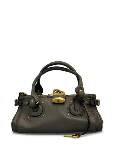 Chloé Lock Detail Shoulder Bag In Brown