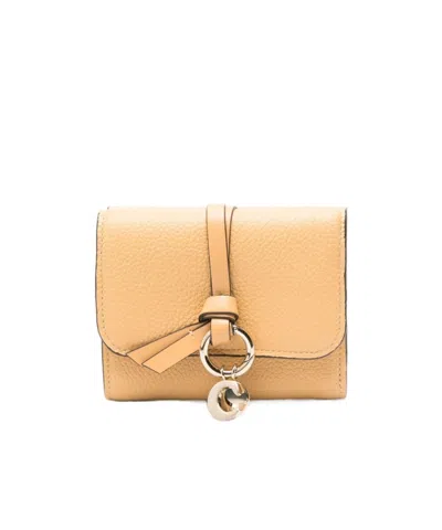Chloé Logo Trifold Wallet In Nude