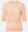 Chloé Wool And Silk Logo-applique Top In Pink