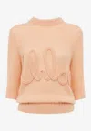Chloé Logo Embroidery Sweater Sweaters And Cardigans Pink In Orange