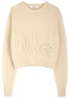 Chloé Embroidered Alpaca And Silk-blend Sweater In Off White