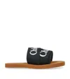 Chloé Aqua Logo Sandals In Black