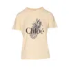 Chloé Pink Crewneck T-shirt With Maxi Logo Print On The Front In Cotton Woman