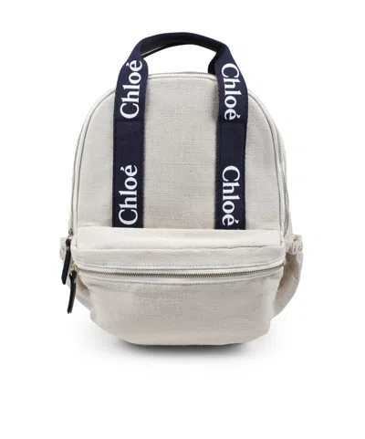 Chloé Logo Backpack In Gray