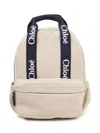 Chloé Logo Backpack In Neutrals