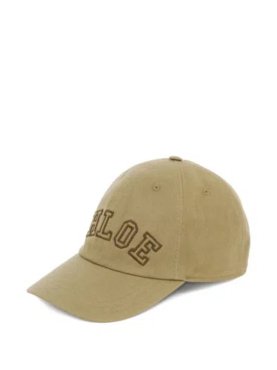 Chloé Logo Embroidered Adjustable Cotton Accessory In Green