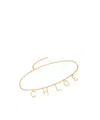 Chloé Metallic Belt With Adjustable Hook Closure And Logo Lettering Charm In Brass Woman