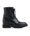 Chloé Noua Blanket-stitched Leather Ankle Boots In Black