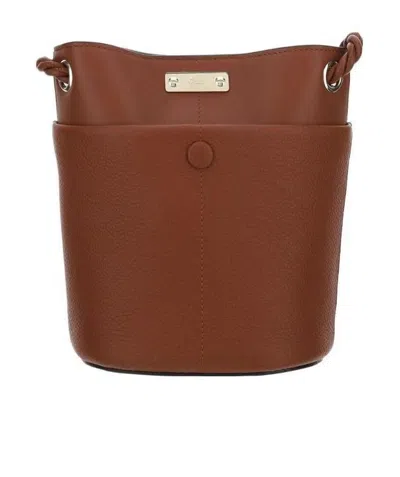 Chloé Logo Bucket Shoulder Bag In Brown