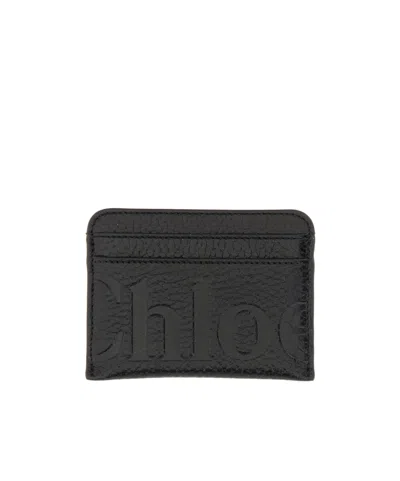 Chloé Logo Card Holder In Black