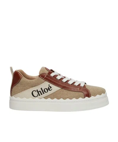 Chloé Logo Casual Sneakers In White