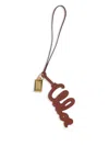 Chloé Iconic Bag Charm Leather Strap Key Cases In Braun