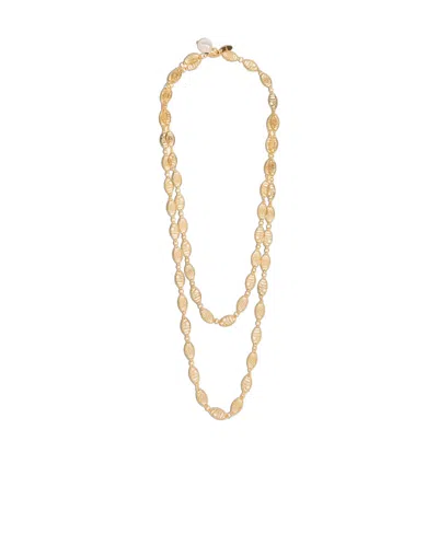 Chloé Logo-charm Necklace In Yellow