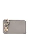 Chloé Gray Alphabet Zip Card Holder In Gray