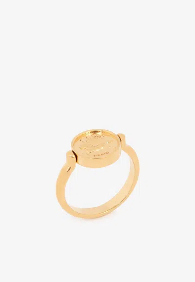 Chloé Logo Charms Ring In Gold