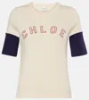 Chloé Logo Embroidered Heavy Cotton Wool T-shirt In White