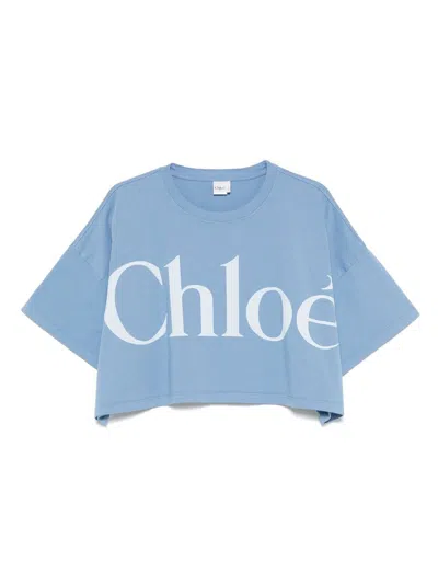 Chloé Chloè Logo Cotton Cropped T-shirt